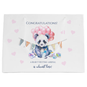 Panda-Girlande und Ballons Baby Shower Große Geschenktüte