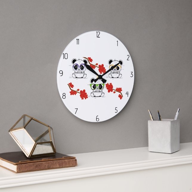 Panda Große Wanduhr (Büro)