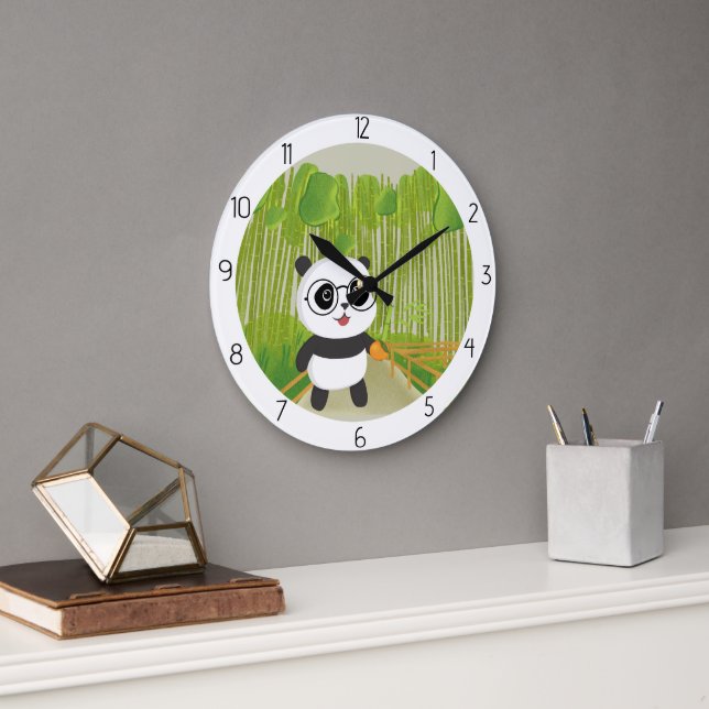 Panda Große Wanduhr (Büro)