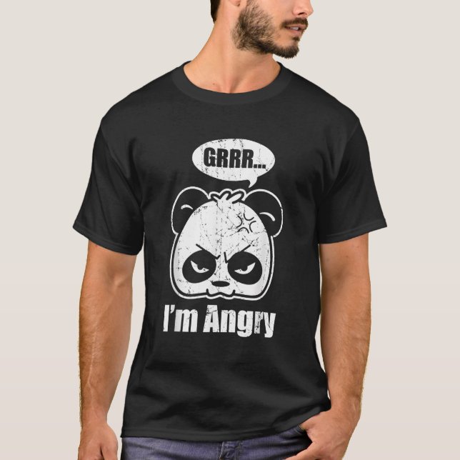 Panda Grrr I'm Angry Panda T-Shirt (Vorderseite)