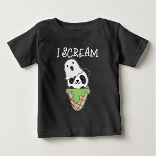 Panda Halloween Ghost I Schrei Eiscreme Puff Baby T-shirt