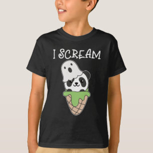 Panda Halloween Ghost I Schrei Eiscreme Puff T-Shirt