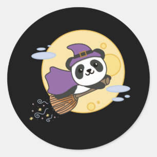 Panda Halloween Hexenkids Hexenkostüm Runder Aufkleber