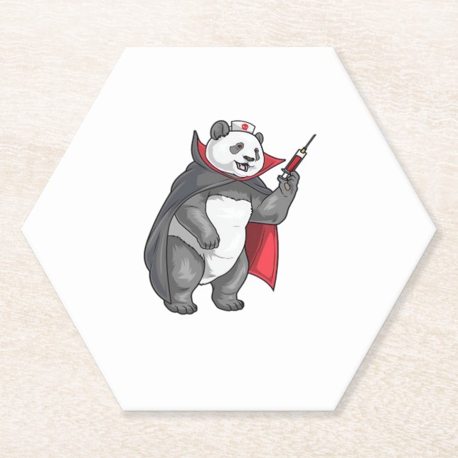 Panda Halloween Vampir-Krankenschwester Oversized  Untersetzer (Vorderseite)