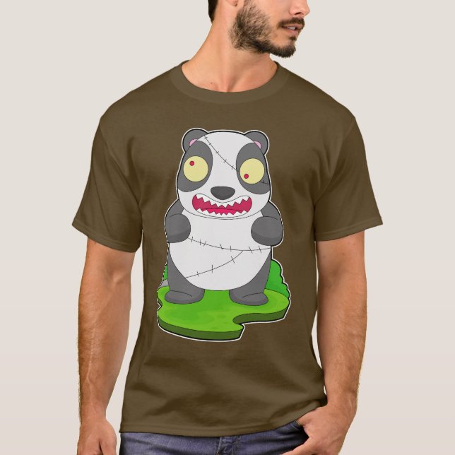 Panda Halloween Zombie T-Shirt (Vorderseite)