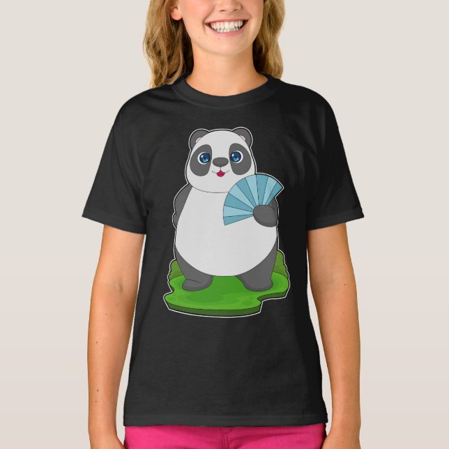Panda Hand fan T-Shirt (Vorderseite)