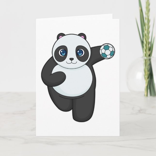 Panda Handball Spieler Handball Karte (Vorderseite)