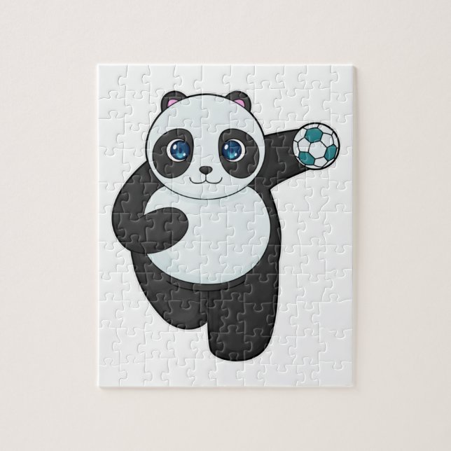 Panda Handball Spieler Handball Puzzle (Vertikal)