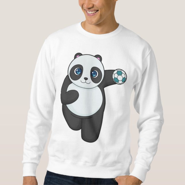 Panda Handball Spieler Handball Sweatshirt (Vorderseite)