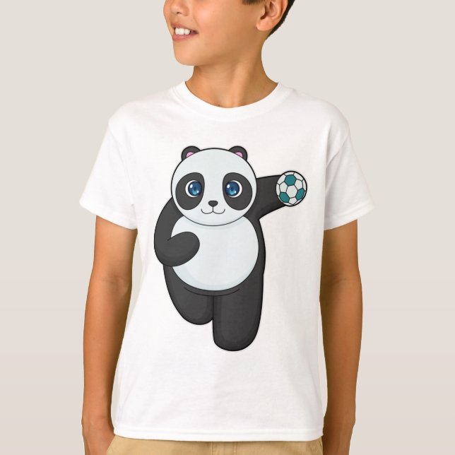 Panda Handball Spieler Handball T-Shirt (Vorderseite)