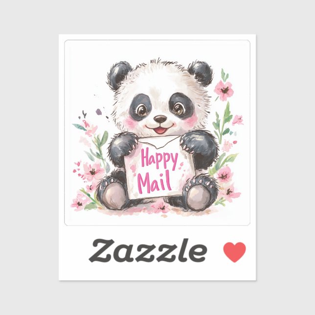 Panda, Happy Mail, Aufkleber (Blatt)