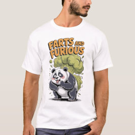 Panda hat Spaß beim Furzen auf Schwarz T-Shirt