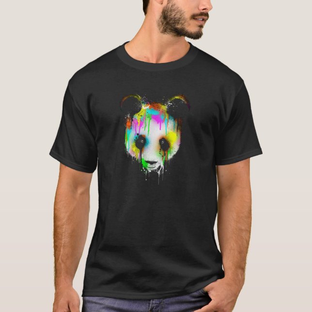 Panda Head Driving Paint Artist T-Shirt (Vorderseite)