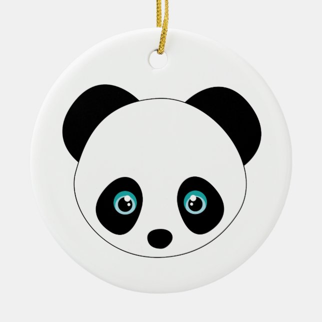Panda Head Keramik Ornament (Vorne)