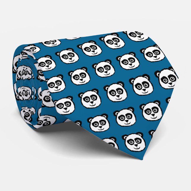 Panda Head Pattern Krawatte (Gerollt)