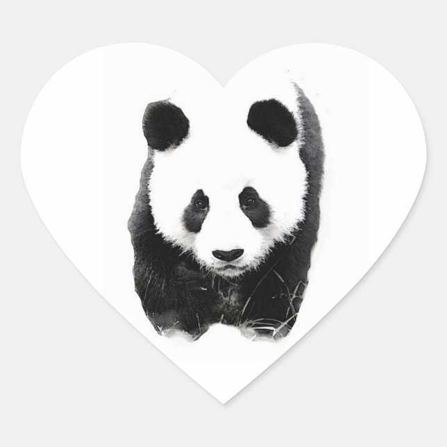 Panda Heart Sticker (Vorderseite)