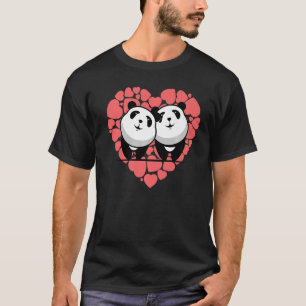 Panda Heart Zoo Animal Bear Animal Animal 4 T-Shirt