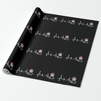Panda Heartbeat Weihnachtsmannmütze Funny Christma Geschenkpapier