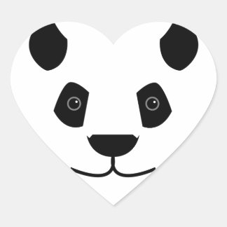 Panda Herz-Aufkleber