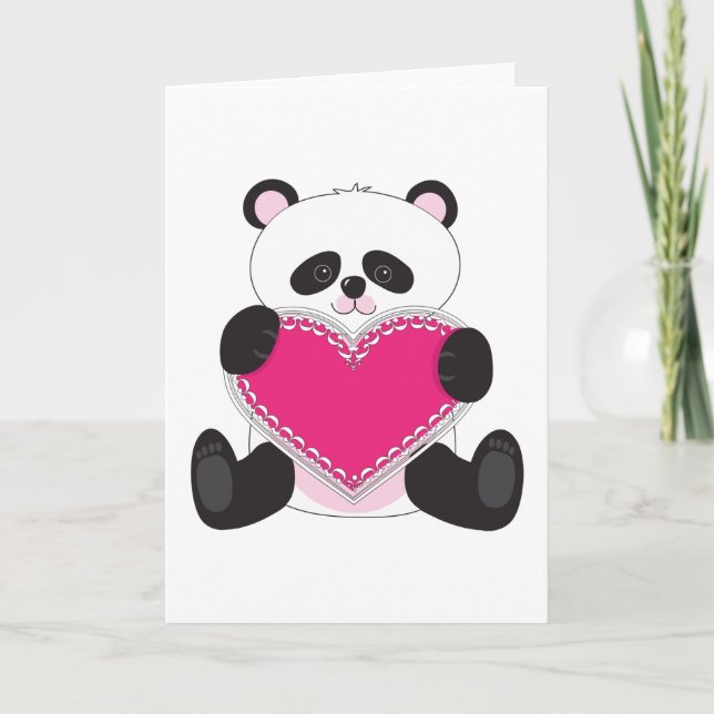Panda-Herz Feiertagskarte (Vorderseite)