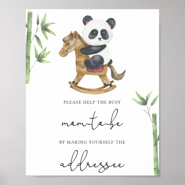 Panda Hilft der beschäftigten werdenden Mutter ein Poster (Vorne)