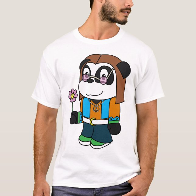 Panda - Hippie T-Shirt (Vorderseite)