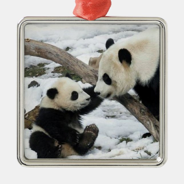 Panda hohe fünf ornament aus metall (Vorne)