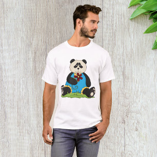 Panda Holding a Blume Mens T - Shirt