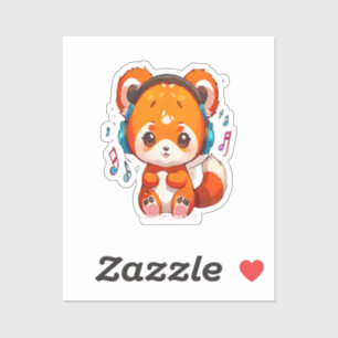 Panda hört Kpop-Musik Aufkleber