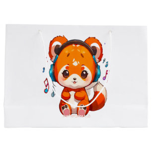 Panda hört Kpop-Musik Große Geschenktüte