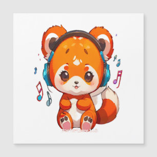 Panda hört Kpop-Musik Magnetkarte