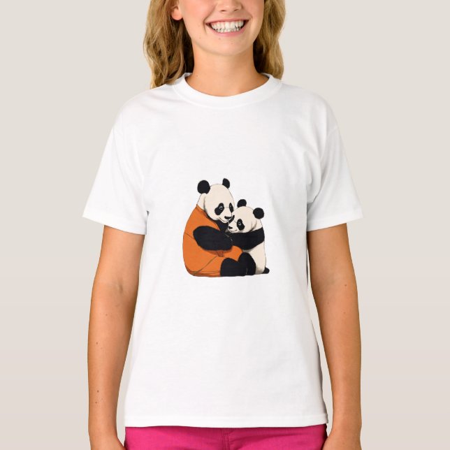 Panda Hugging Design - Niedlich & herwärmend T-Shirt (Vorderseite)
