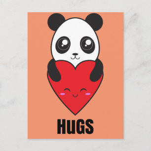 Panda Hugs Postkarte