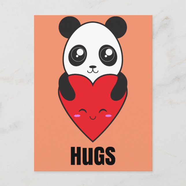 Panda Hugs Postkarte (Vorderseite)
