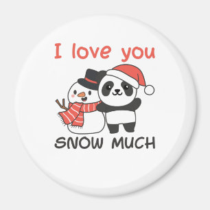 Panda I Liebe Sie Schnee viel Schneemann Pub Magnet