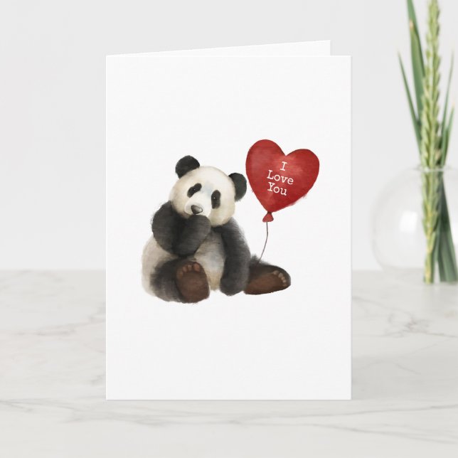 Panda I Liebe You Card Karte (Vorderseite)