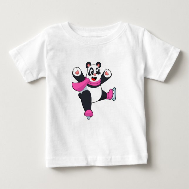 Panda Ice Skaten Ice Skate Baby T-shirt (Vorderseite)