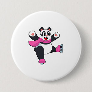 Panda Ice Skaten Ice Skate Button