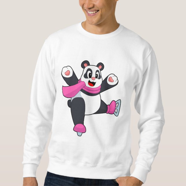 Panda Ice Skaten Ice Skate Sweatshirt (Vorderseite)