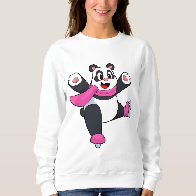 Panda Ice Skaten Ice Skate Sweatshirt (Vorderseite)