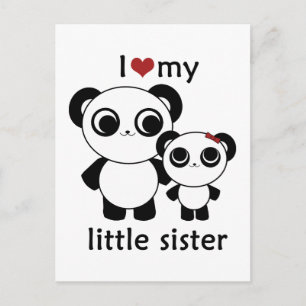Panda - Ich Liebe meine kleine Schwester Postkarte