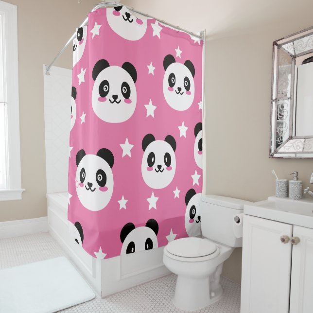 Panda-Illustration Duschvorhang (Beispiel)