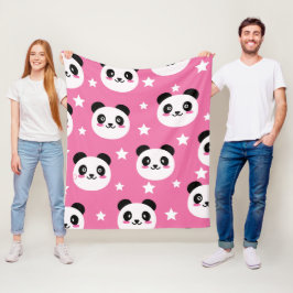 Panda-Illustration Fleecedecke