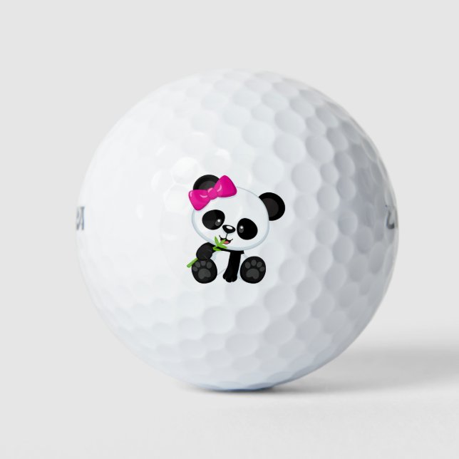 Panda-Illustrationsdesign Golfball (Vorderseite)