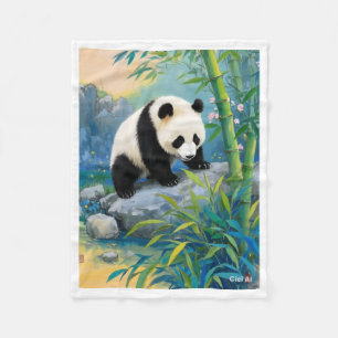 Panda im Bambuswald-Wurf Fleecedecke