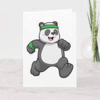 Panda im Joggen mit Headband