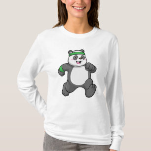 Panda im Joggen mit Headband T-Shirt