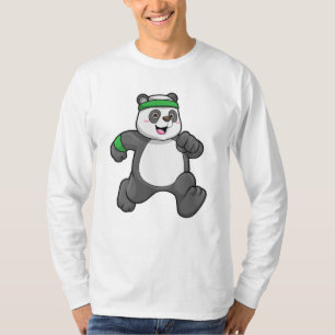 Panda im Joggen mit Headband T-Shirt