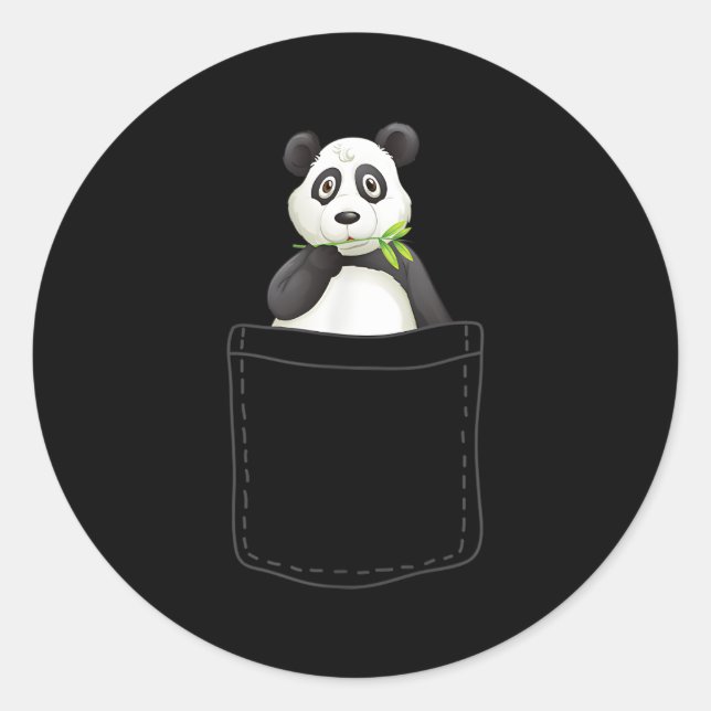 Panda im Pocket Panda Runder Aufkleber (Vorderseite)