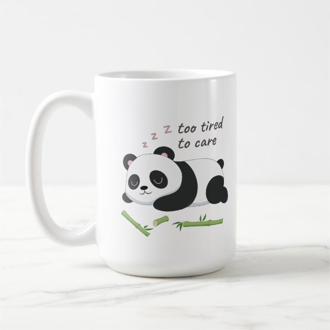 Panda im Ruhezustand - Niedliche Bärenkunst Kaffeetasse (Links)